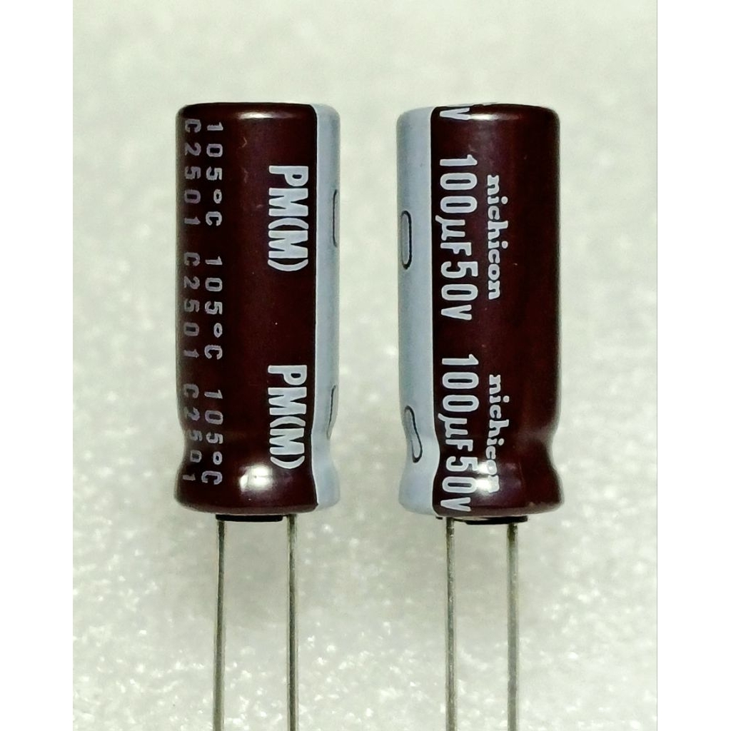 Nichicon PM 100uf 50v capacitor ตัวเก็บประจุ คาปาซิเตอร์