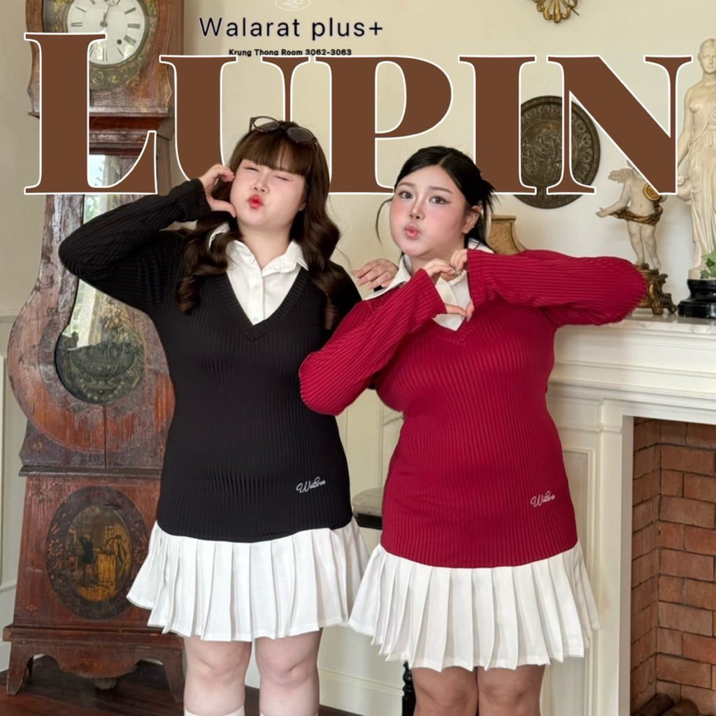 .(อก38-52) Lupin Dress รุ่นลูแปง เดรสสาวอวบ ไซส์ใหญ่ แต่งระบาย ดีเทลน่ารัก เรียบๆแต่สวยสุดๆ #Dr076