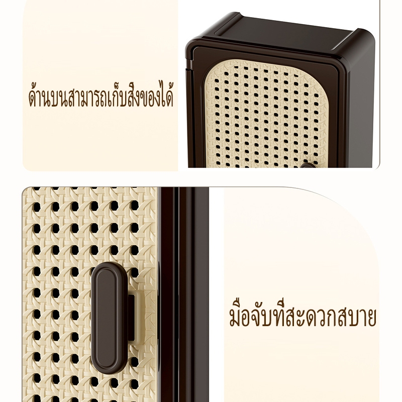 【ThaiBreeze】สไตล์วินเทจติดผนังเนื้อเยื่อกล่องเก็บฝุ่นกล่องเก็บความจุขนาดใหญ่แบ่งช่องเก็บของรายการติดตั้งง่าย - รูปที่ 5
