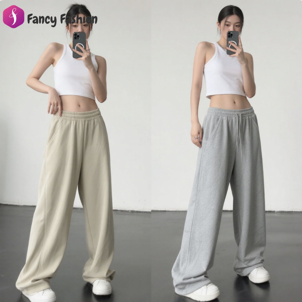 Fancy Fashion กางเกงวอร์ม กางเกงขายาว เส้นเยื่องเพิ่มความพิเศษ ใส่แล้วดูผอม