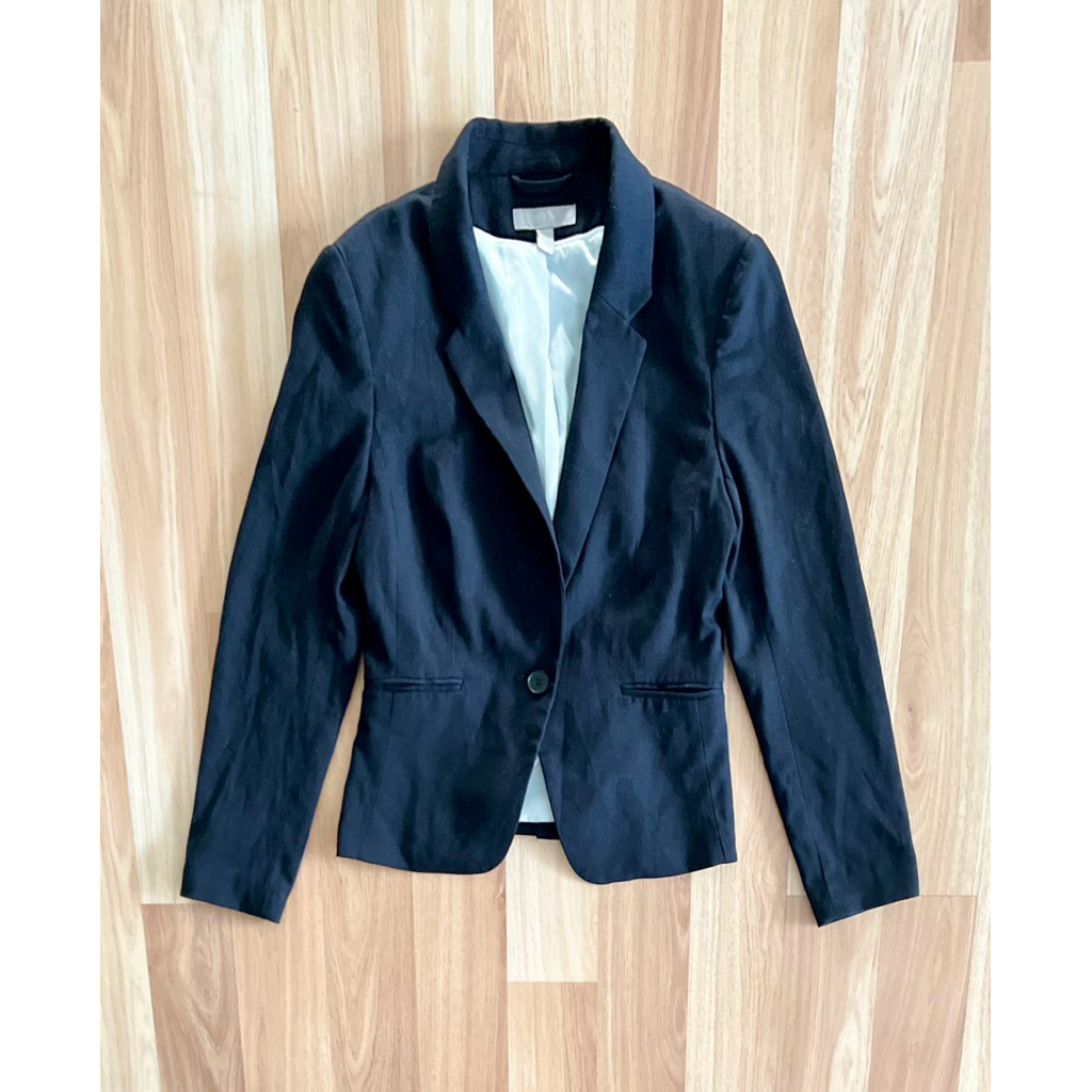 h&m blazer woman navy