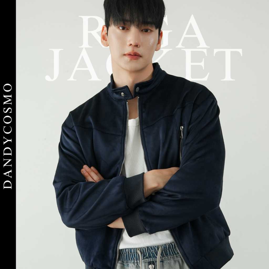 DANDY COSMO |แจ็คเก็ต รุ่น RIGA ผ้ากรมดำเหลือบเงาพิเศษ ผ้าพิเศษไม่เหมือนที่ไหน เ