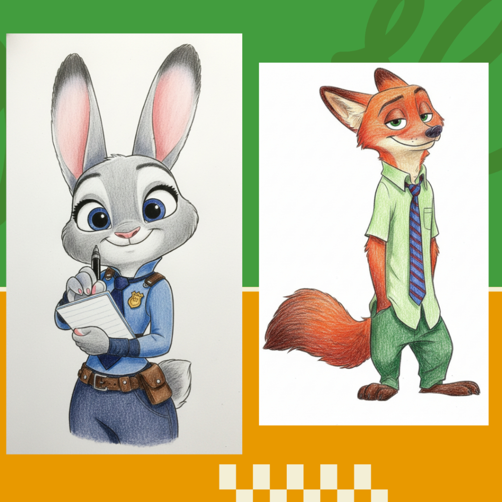 นครสัตว์มหาสนุก 2 Zootopia 2  ชุดภาพระบายสี ส่งตรงจากไทย ขนาด A4