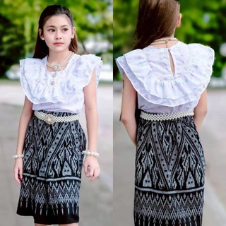 ชุดไทยประยุกต์ ชุดไทยเด็ก ชุดไทยเสื้อปีกหงษ์💚พร้อมส่ง(KH)