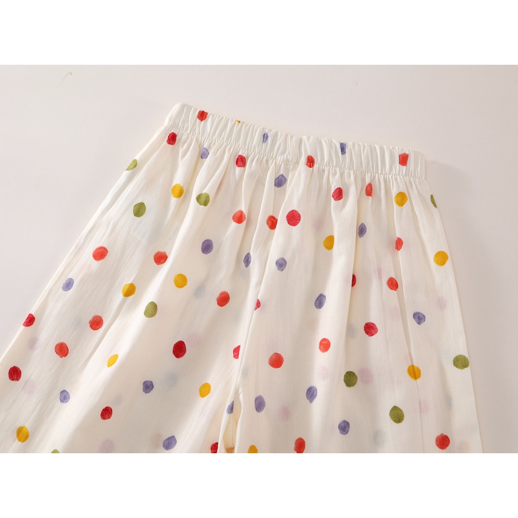 เซ็ตเสื้อผ้าเด็กผู้หญิงลายจุด เสื้อสายเดี่ยวและกางเกงขาบาน ผ้าคอตตอนนุ่มใส่สบาย K4125442 - รูปที่ 7