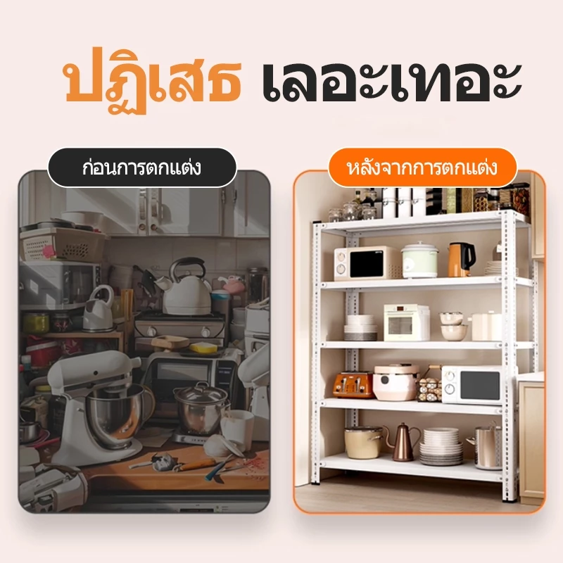 ชั้นวางเหล็กหลายชั้น อเนกประสงค์ ชั้นวางครัว ชั้นวางหนังสือ ชั้นเก็บคลัง ป้องกันสนิม ปรับระดับได้ รับน้ำหนักสูง shelf thumbnail 5
