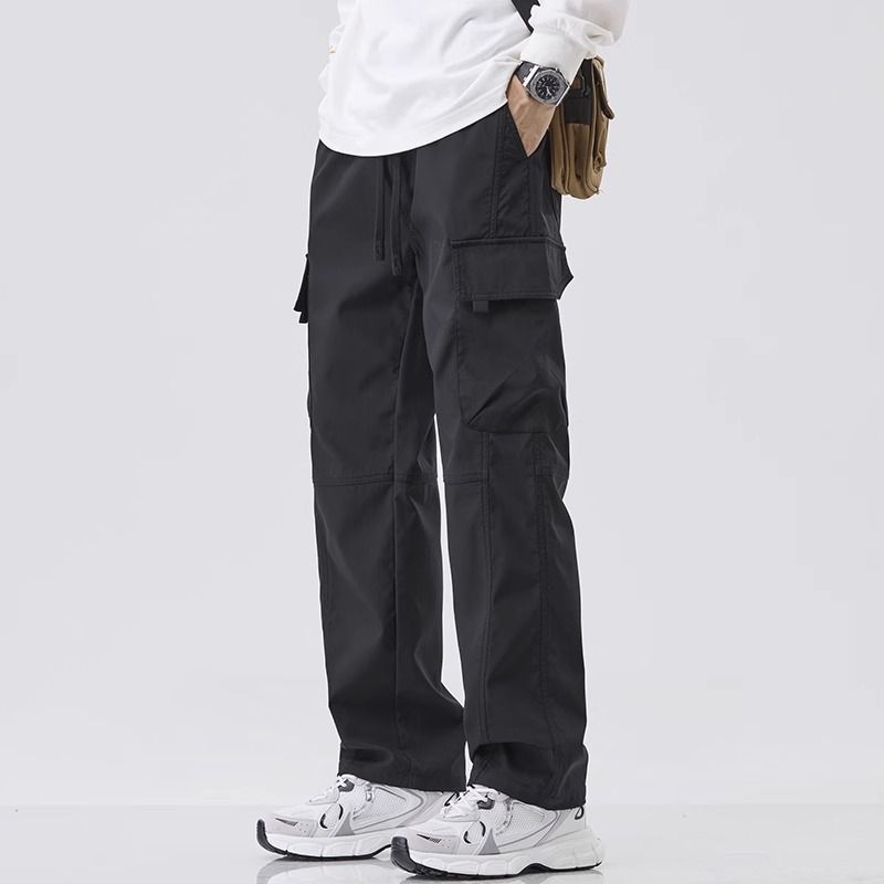 กางเกงคาร์โก้สำหรับผู้ชาย ทรงหลวม สไตล์เรโทร ดีไซน์หลายกระเป๋า มีบริการเก็บเงินปลายทาง - รูปที่ 2
