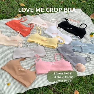(มาแรง!) Love me ครอป บรา ผ้าคอตตอน ใส่ออกกำลังกายได้ Sport bra - PIMWAAR