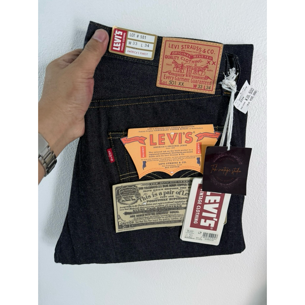 Levi’s 501xx bigE ริมแดง LVC 1955 Made in Japan button 3015 , Size 33/34(ขนาดจริงดูตรงรายละเอียดสินค