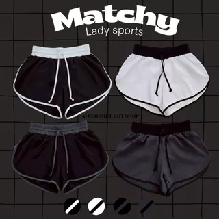 ​กางเกงขาสั้นผู้หญิง Matchy Lady กางเกงสปอร์ตเว้าข้าง เซ็กซี่ขยี้ใจ สายฝอ ผ้านิ่มเย็น ใส่สบาย ใส่นอน กางเกงออกกำลังกาย