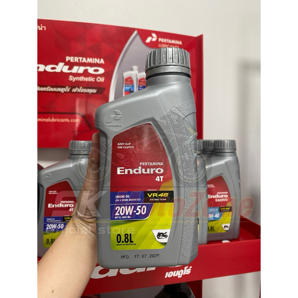 📌**ยกลัง6ขวด** น้ำมันเครื่อง ENDURO 4T 20W-50 API SL JASO MA ขนาด 0.8L