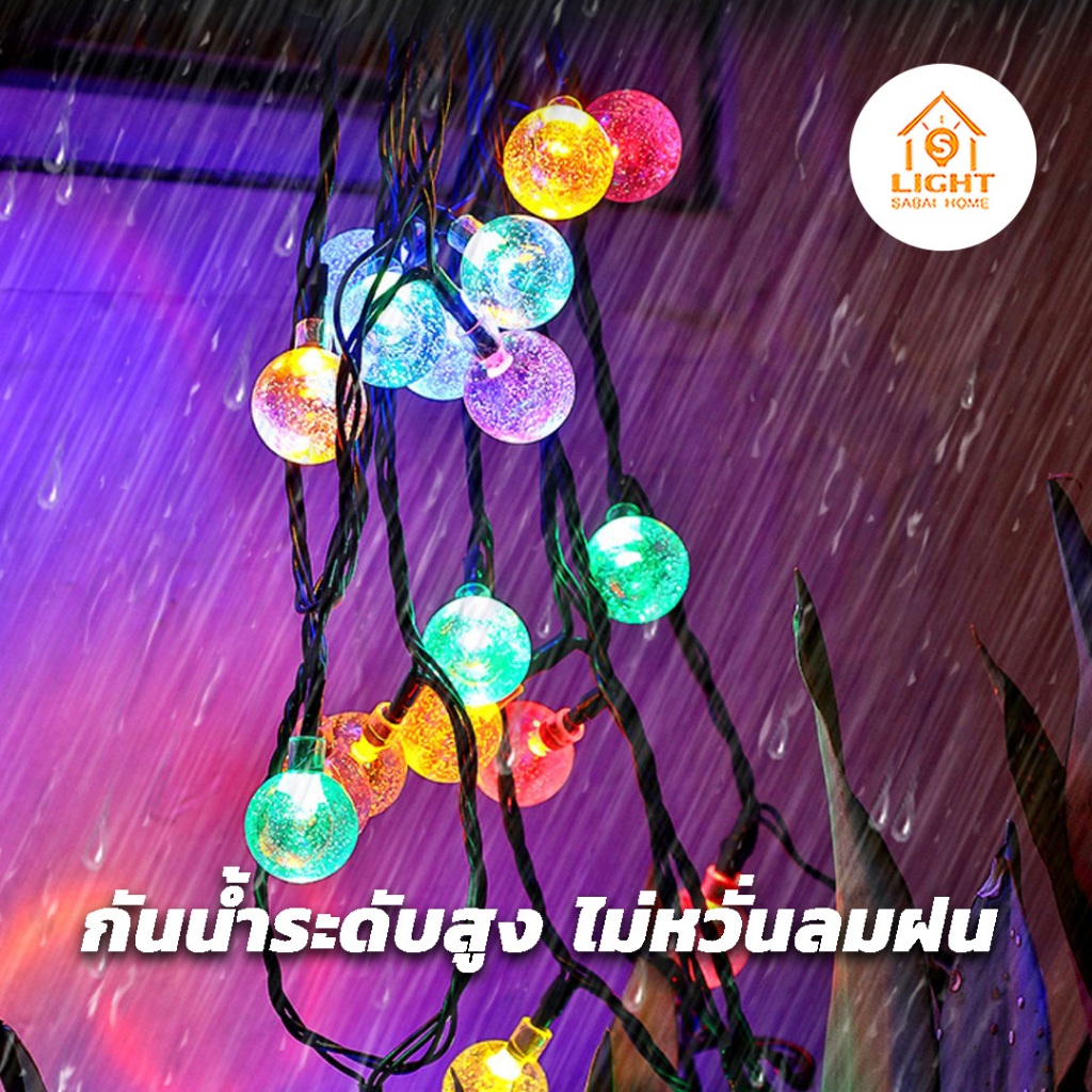 TSMไฟประดับทรงกลม LED｜ไฟลูกกลม｜ตกแต่งห้อง/ต้นคริสต์มาส｜ไฟเทศกาล 5 เมตร｜ขนาดให้เลือก｜แสงวอร์ม/RGB - รูปที่ 3