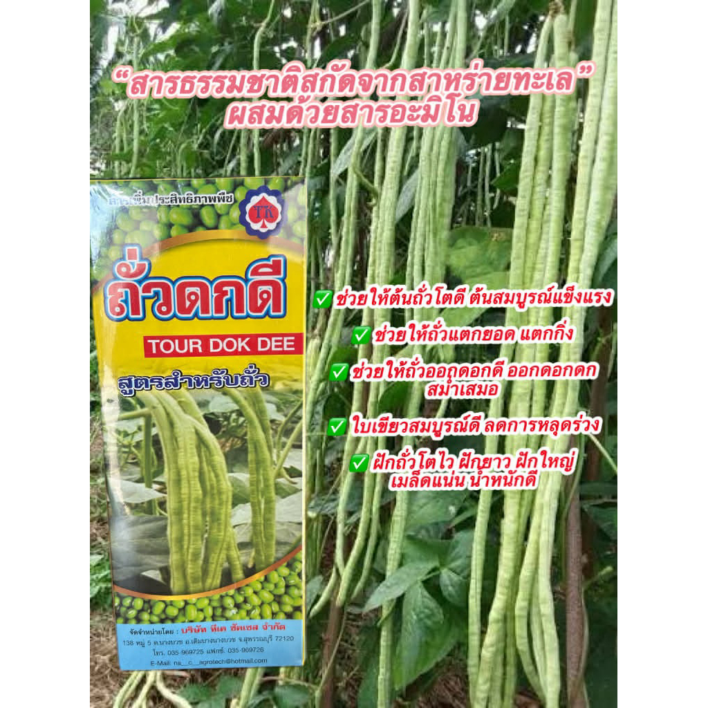 ถั่วดกดี ฮอร์โมนสำหรับพืชตระกูลถั่ว ขนาด 1 ลิตร ใช้บำรุงพืชในแปลงปลูก