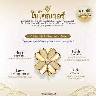LUCKY CLOVER สร้อยคอ ต่างหู ใบโคลเวอร์นำโชค I เสริมพลัง 2 วัดดัง ตัวเรือนชุบหนาพิเศษ - The Green Box