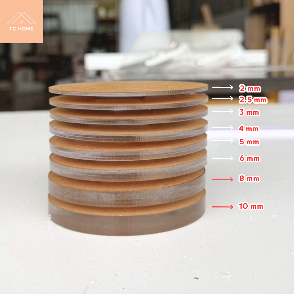 แผ่นอะคริลิค วงกลมใส เส้นผ่านศูนย์กลาง 50 ซม. ความหนา 2/2.5/3/4/5/6/8/10 มม. แผ่นวงกลมใส แผ่นป้าย - รูปที่ 4