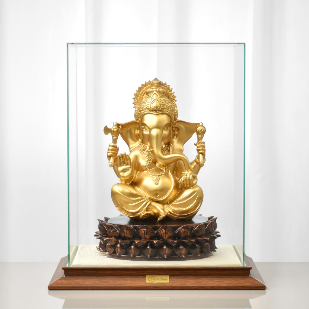 องค์พระพิฆเนศ ปางนั่งประทานพร สีทอง เสริมความรัก ความสัมพันธ์ และความสำเร็จ ของขวัญมงคล