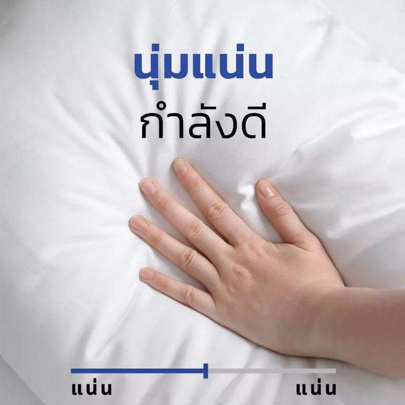 Hiiyoru | หมอนขนเป็ดเทียม 100%Cotton Fabric ไส้ใยยืดหยุ่นสูง  ป้องกันไรฝุ่น ขจัดอาการปวดคอและ มี3ระดับให้เลือก - รูปที่ 5