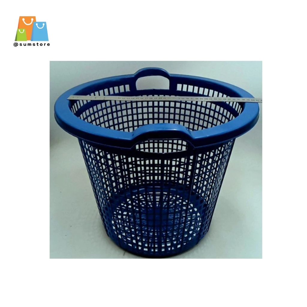 ตะกร้า กลมใหญ่ 43x36cm. สีเข้ม รุ่น W9051B คละสี