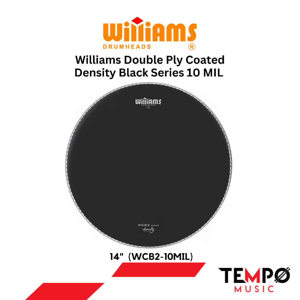 หนังกลองเคลือบดำ 2 ชั้น 20 Mil Williams Density ทุ้มลึก คุมเสียงดี รุ่น WCB2-10MIL