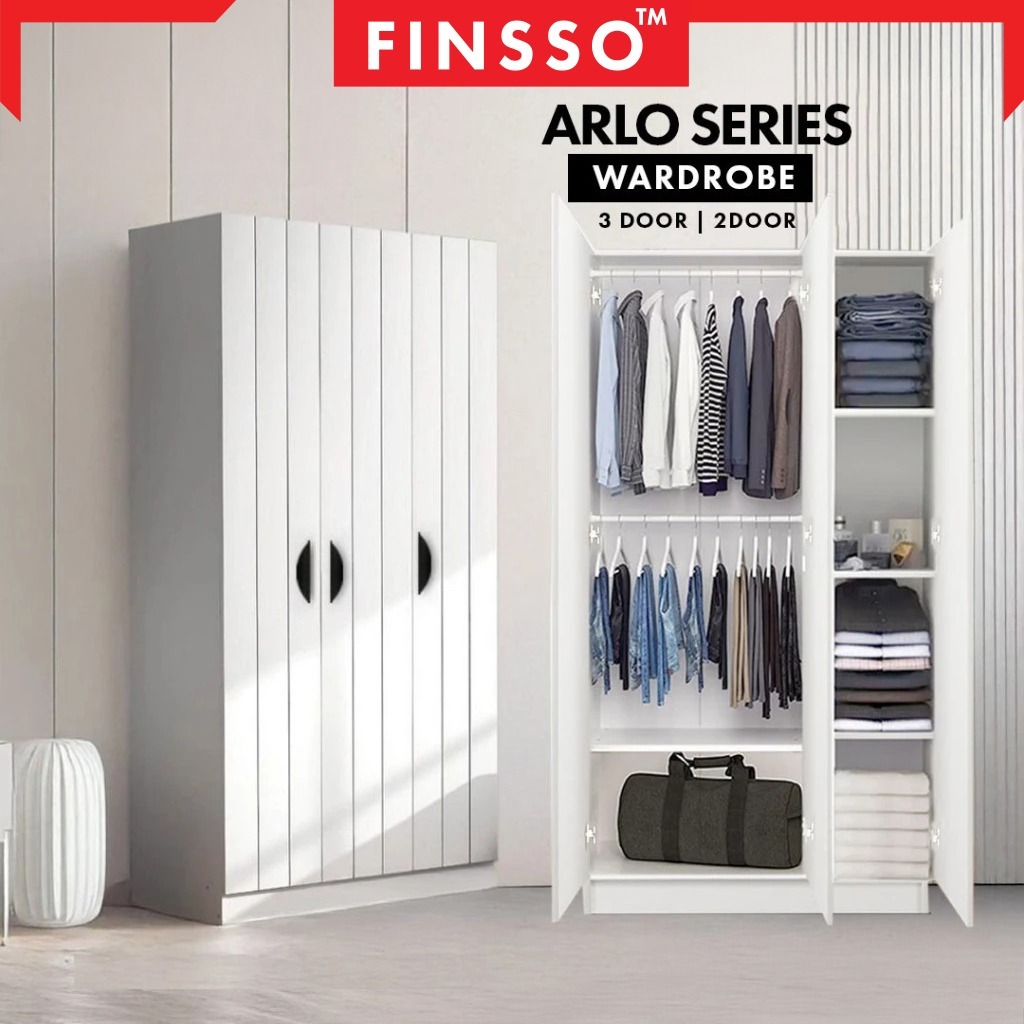 FINSSO :Arlo Wardrobe with 2 hanging ตู้เสื้อผ้า 3 ประตู