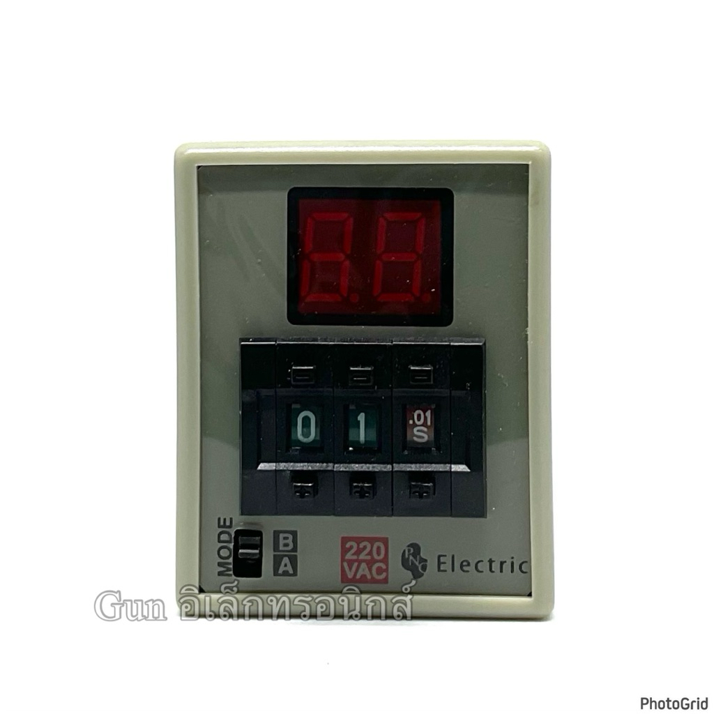ทามเมอร์ดิจิตอล  CH3 -AB  220VAC/24VDC/12VDC/380VAC  CONTACT 10A 250VAC (แถมซ็อกเก็ต) ยี่ห้อPNC คุณภ
