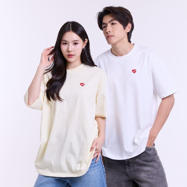 SR14 SARAN เสื้อยืดOversize ปักหัวใจ