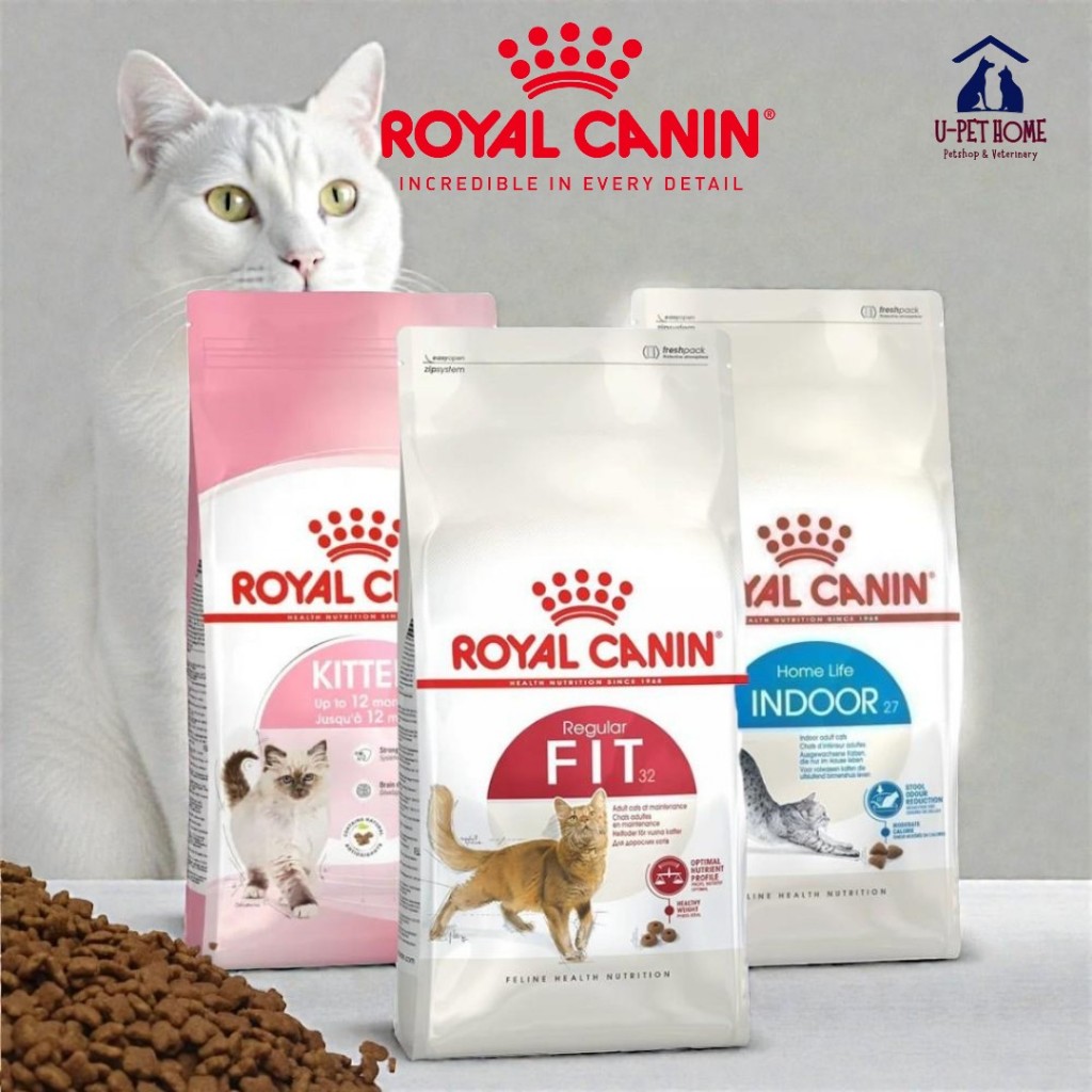 Royal Canin สำหรับแมวเด็ก4-12เดือน KITTEN สำหรับแมวโต1-7ปี FIT สำหรับแมวเลี้ยงระบบปิด INDOOR