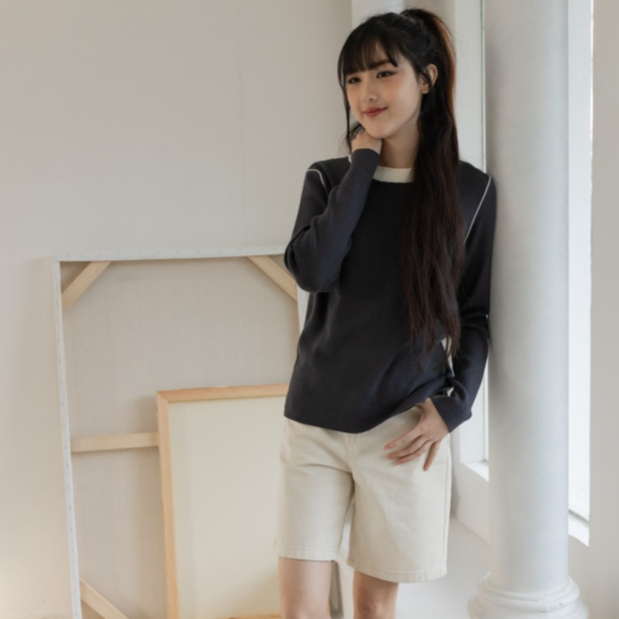 avo เสื้อสเวตเตอร์ไหมพรมคอปีน pieta knit sweater