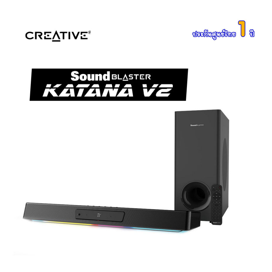 CREATIVE SPEAKER Sound Blaster Katana V.2 Bluetooth 5.0 Soundbar speaker+Subwoofer ไฟ RGB / Model:MF8380