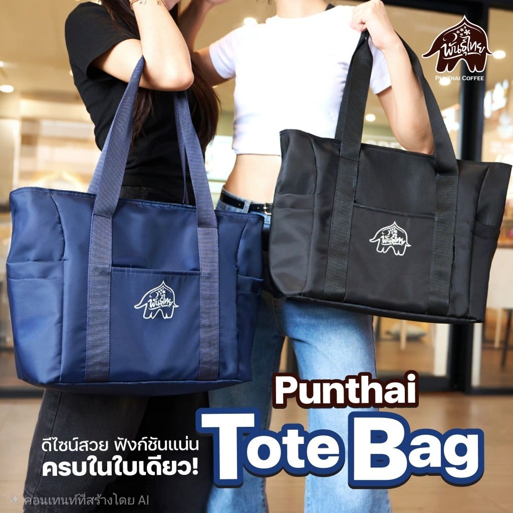 Punthai Tote Bag ใบใหญ่จุใจ(สีกรมท่า)