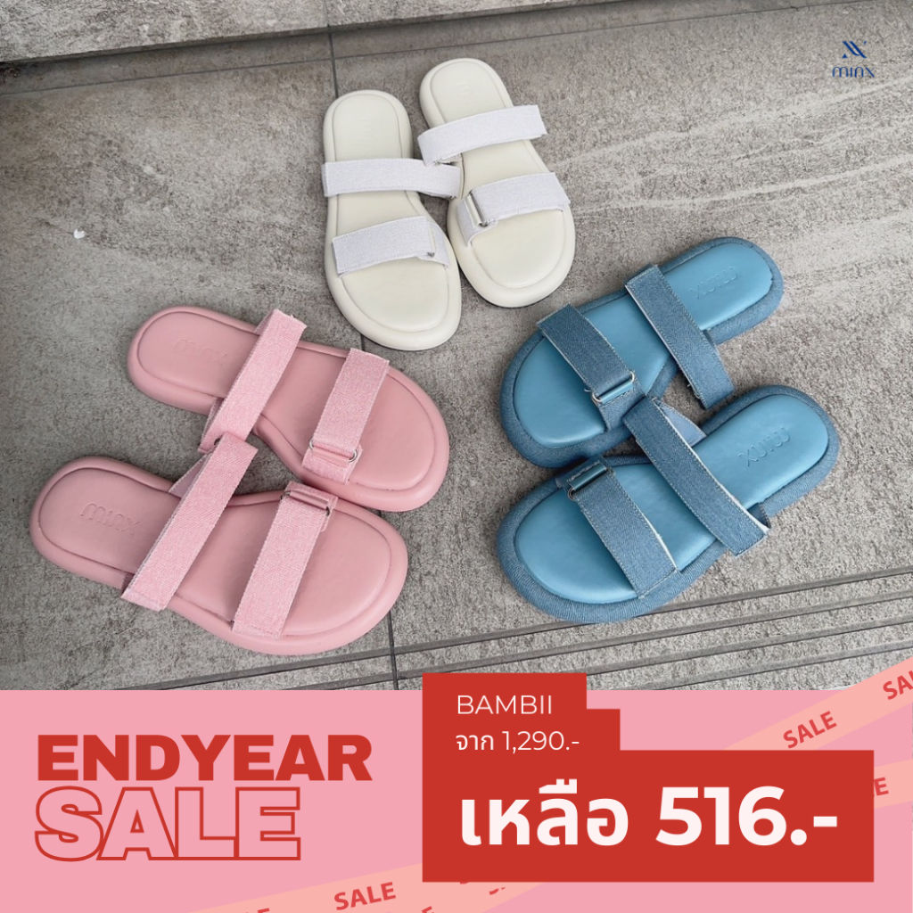 Minx รุ่น Bambi รองเท้าแตะคาดสายหัวเข็มขัด minxshoes