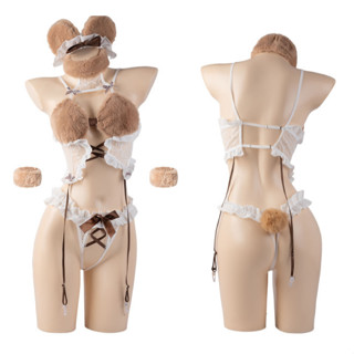 👗พร้อมส่งจากไทย 👙👙ชุดคอสเพย์หมีเซ็กซี่  โดดเด่นด้วยลูกไม้แท้…