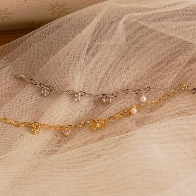 YVIS Love Gem Charms Brass Bracelet - YVIS X Proud O Wedding