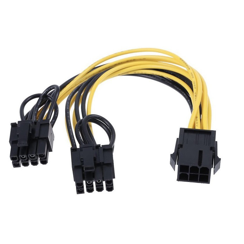 สายแปลงหัวการ์ดจอ PCI-E 6 Pin to 8 pin (6+2) 2 หัว PCI-E 6pin to 2 x 8Pin GPU Graphics Card