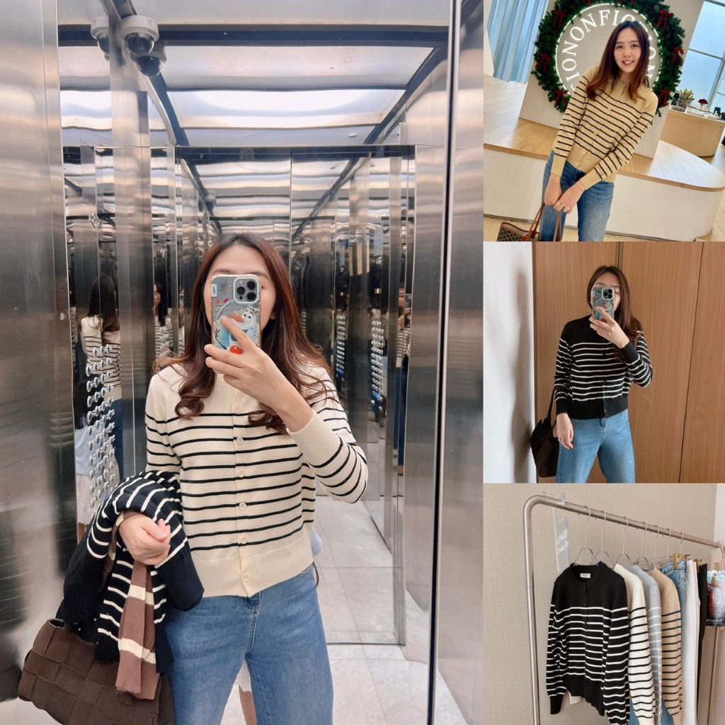 SoSeoul knit top  เสื้อ cardigan ทรงสวย ลายทางที่ถูกต้อง