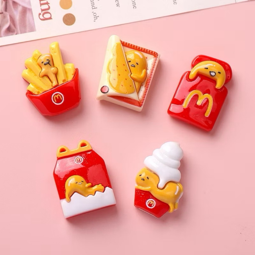 (Set5ชิ้น) เรซิ่นลายการ์ตูนไข่ขี้เกียจ Gudetama งานDIY (พร้อมส่งจาก )