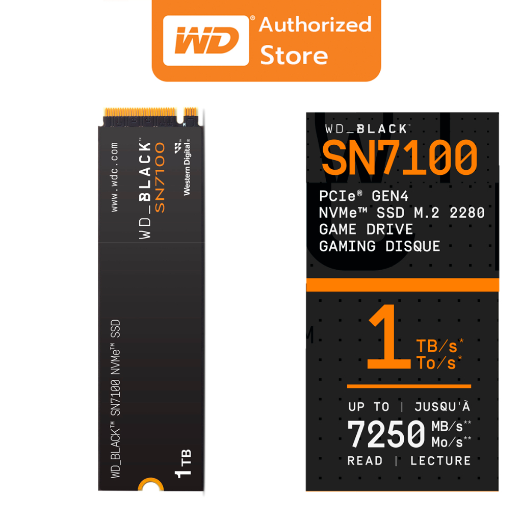 500GB / 1TB / 2TB SSD (เอสเอสดี) WD BLACK SN7100 NVMe SSD M.2 PCIe Gen 4.0 M.2 2280