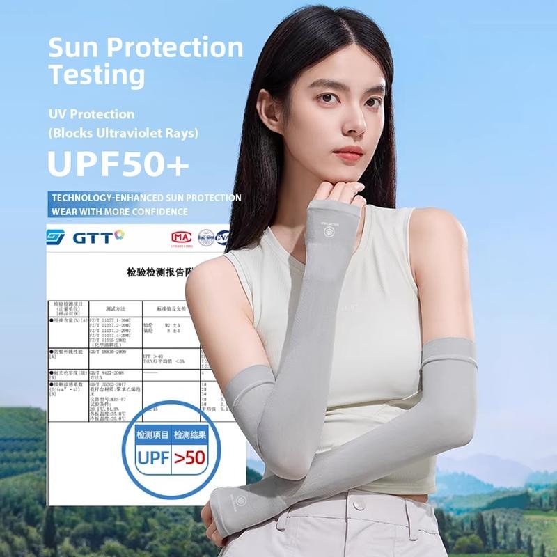 SOLOEVER ปลอกแขนกันแดด UV ป้องกัน UV 99% Free Size  Arm Sleeves 1 Pair