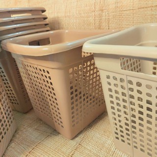 M ตะกร้าก้นลึก ทรงสูง (20×20cm)ตะกร้าพลาสติกจัดระเบียบในรถ ใ…