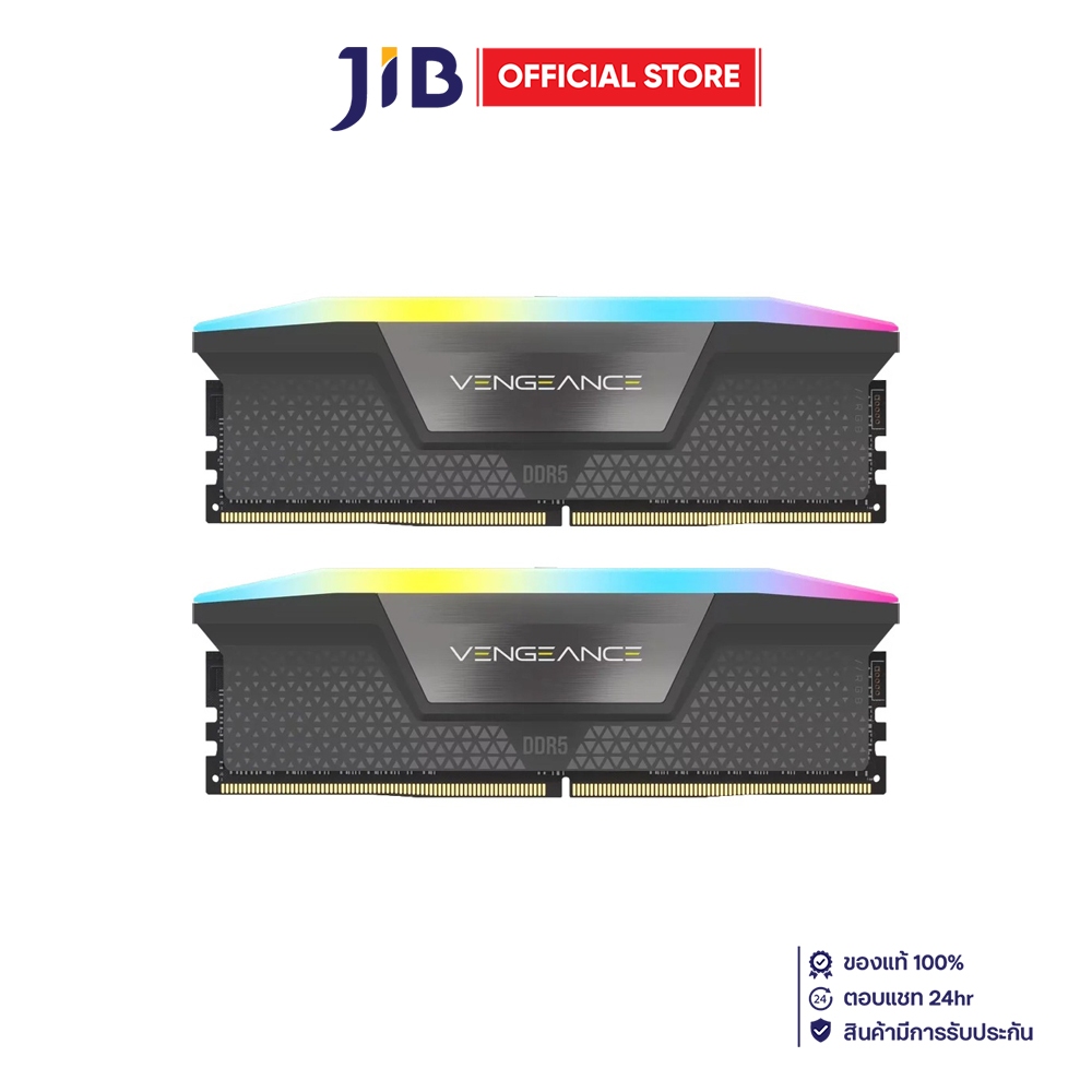 32GB (16GBx2) DDR5 6000MHz RAM (หน่วยความจำ) CORSAIR VENGEANCE RGB DDR5 - AMD EXPO INTEL XMP CL36 GR