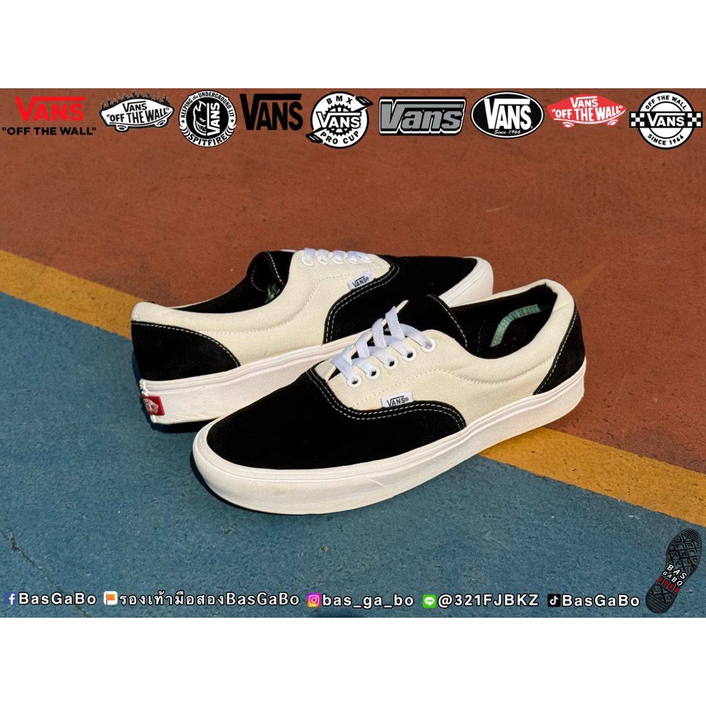 VANS ERA BLACK - WHITE MASHMALLOW COMFYCUSH รองเท้ามือสอง รับประกันแท้ Vansมือสอง รองเท้าVans รองเท้