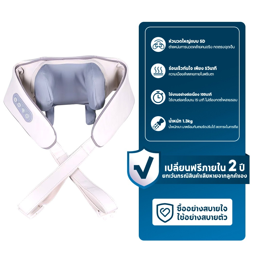 JIDUDU เครื่องนวดคอ บ่า ไหล่ ไฟฟ้าอัจฉริยะ Neck And Shoulder Massager หัวนวดเลียนแบบมือจริง ยืดหยุ่นสูง - รูปที่ 2