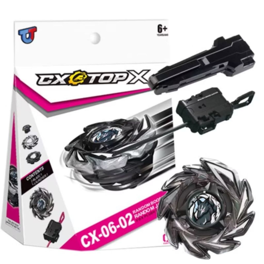 เบย์เบลดX CX-06-02พร้อมที่ชู๊ตเเละอุปกรณ์สําหรับเบย์เบลดของเล่นเด็กสําหรับเด็กและอุปกรณ์เสริม ทนทาน 