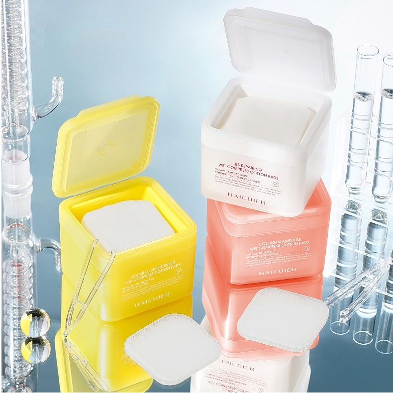 HAICUIER โทนเนอร์แพด TONER PAD  ขนาด 100 แผ่น สูตร Vitamin C / สูตร คอลลาเจน    HC0653