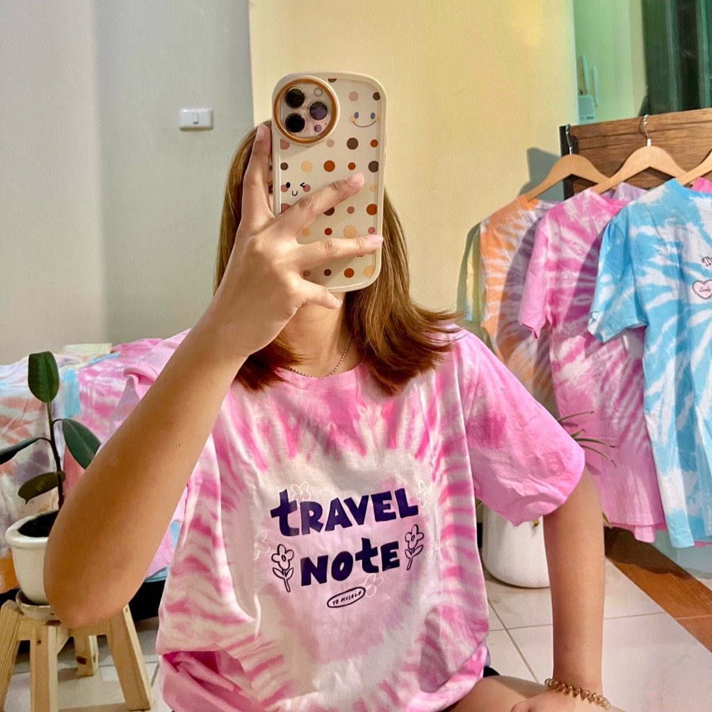 เสื้อมัดย้อมสีชมพู Heart beat🌸พร้อมส่ง📦