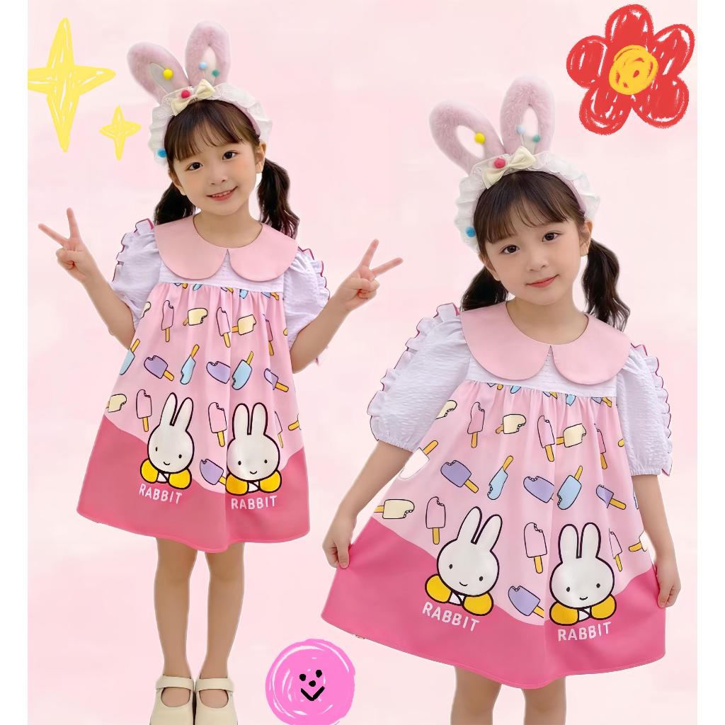 BB167 เดรสกระต่ายน้อยสีชมพูหวาน สไตล์เจ้าหญิงน้อยแสนสดใส น่ารัก