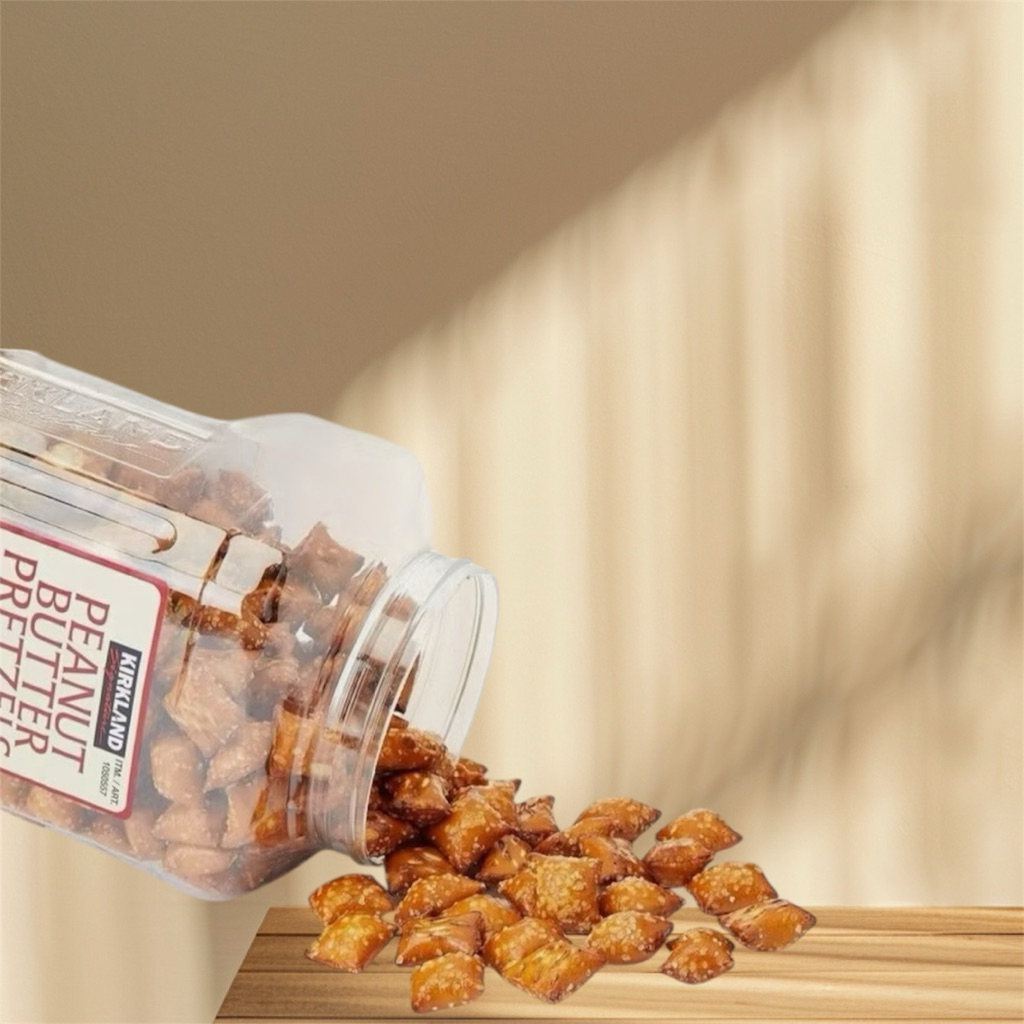ส่งไวมาก แบ่งขายKirkland Signature Peanut Butter Filled Pretzels Nuggets 1.56 kg. 55 oz ขนมปังอบกรอบสอดใส้เนยถั่ว ราคา ถูกที่สุด ดีลบีเคเค แกลเลอรีภาพที่ 2