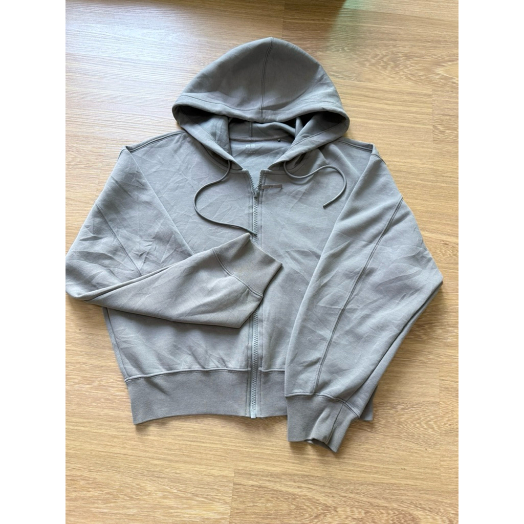 H47 สเวตเตอร์ฮู้ด สีเทา Uniqlo แท้ อก 44 ยาว 23