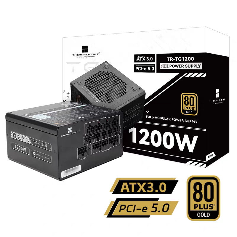 POWER SUPPLY (อุปกรณ์จ่ายไฟ) Thermalright 1200W TR-TG1200-B / TR-TG1200-W ATX 3.0 Gold Fully Modular