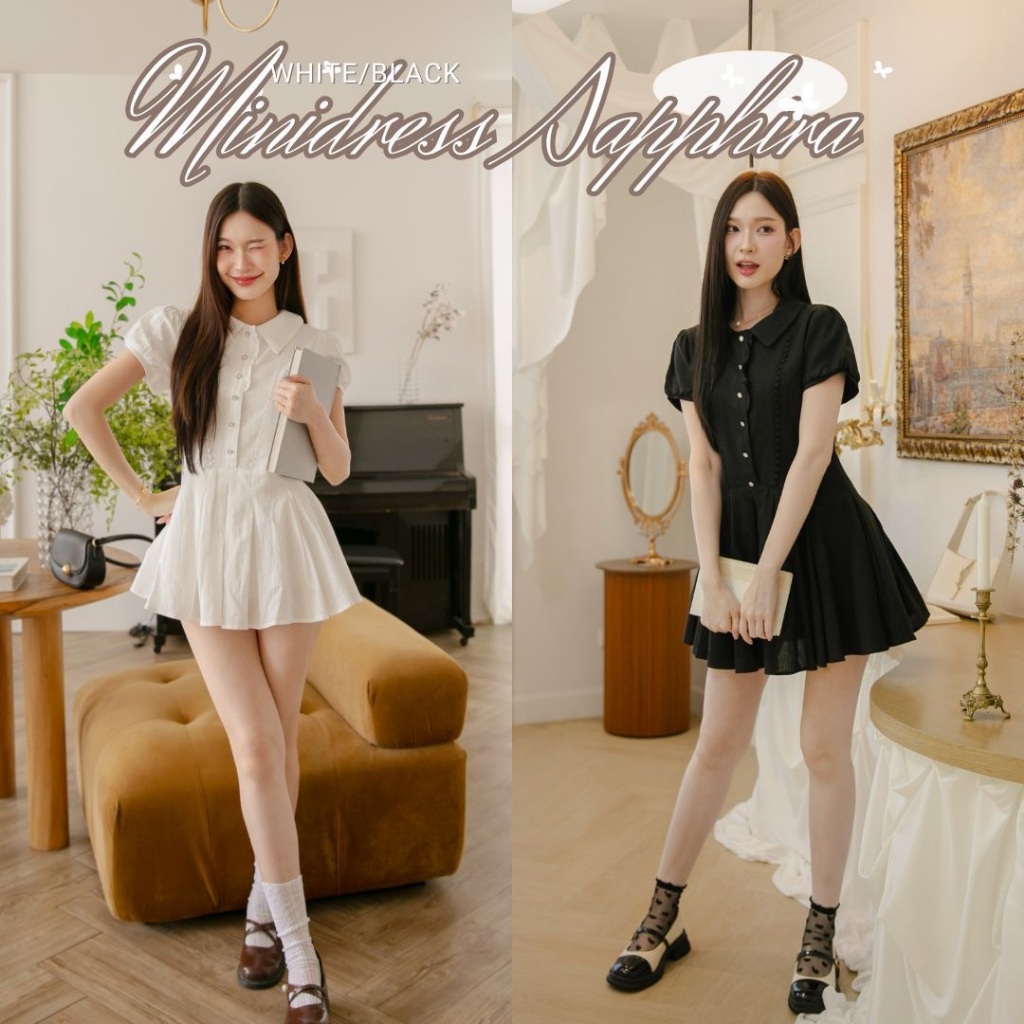 DR0538 LABELLE Minidress Sapphira — ချစ်စရာ ဒရက်စတိုင်း (ကော်လက်ပ) ပွဲတော်/နေ့စဉ်ဝတ်